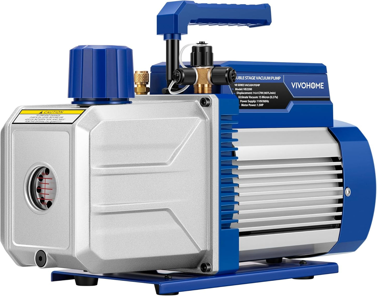 110V 1.5 HP 14.4 CFM Dual Stage Rotary Air Vacuum Pump