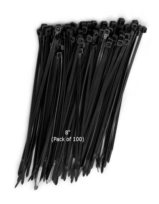 Cable Ties HD Black Nylon 8'' (100 pcs)